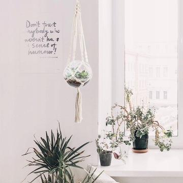 Набор из 3-х подвесных подставок для цветов, плетеное макраме BOHO