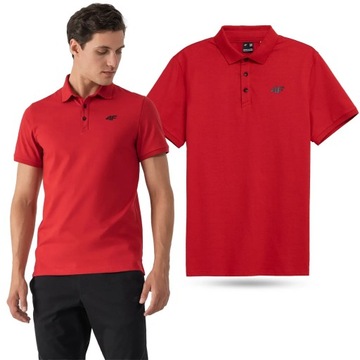 KOSZULKA MĘSKA 4F T-SHIRT POLO BAWEŁNA SS23M038