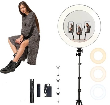 Lampa pierścieniowa BEAUTY ring 45 cm 200W Selfie