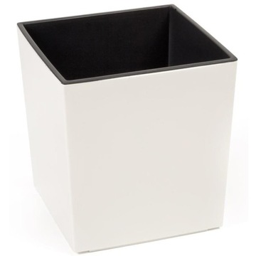 Doniczka plastikowa z wkładem 30x30cm kremowa
