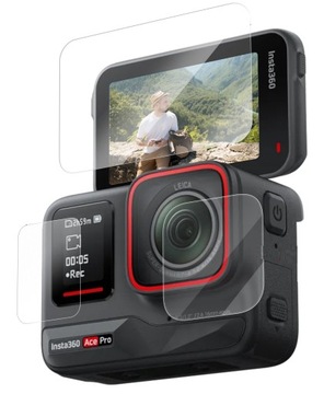 Zestaw Osłon Osłona Szkło Hartowane na Obiektyw Ekran LCD Insta360 ACE PRO
