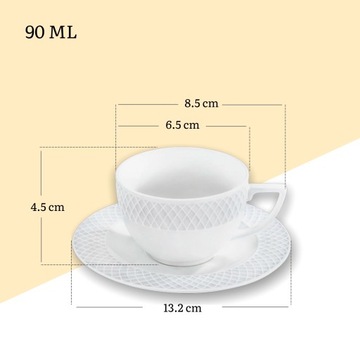 Чашка для эспрессо 90 мл и блюдце 13 см Wilmax Набор БЕЛЫЙ ФАРФОР