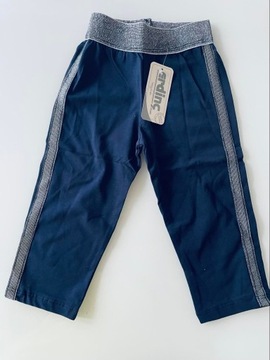 DZIEWCZĘCE LEGGINSY 3/4 GRAN ZE SREBRNYM PASEM 104