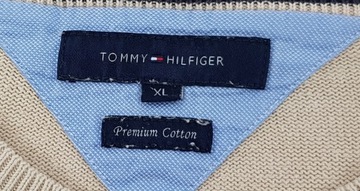 TOMMY HILFIGER BEŻOWY SWETER XL