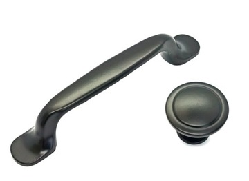 МЕБЕЛЬНАЯ РУЧКА РЕТРО ЧЕРНАЯ МАТОВАЯ СКАНДИНАВСКАЯ 128ММ