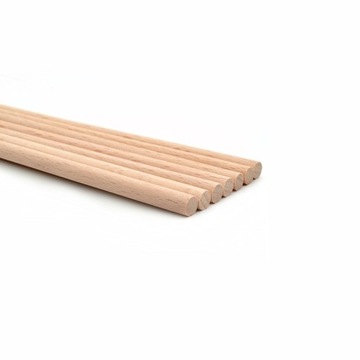 Дюбель гладкий бук 100 см, деревянный стержень 14 мм.