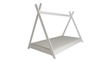 ŁÓŻKO DZIECIĘCE TIPI BIAŁE 80X180 + STELAŻ DREWNIANY