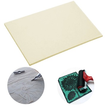 Linoleum MIĘKKA płytka do linorytu druku Essdee SoftCut BEŻOWA ecru 30x21cm