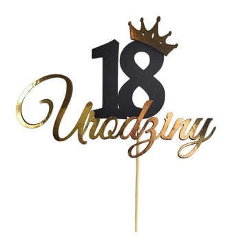 Topper urodzinowy tort urodziny 18 20 25 30 40 50