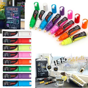 UNI MARKER KREDOWY CHALK KREDA PWE-8K ZESTAW 8KOL