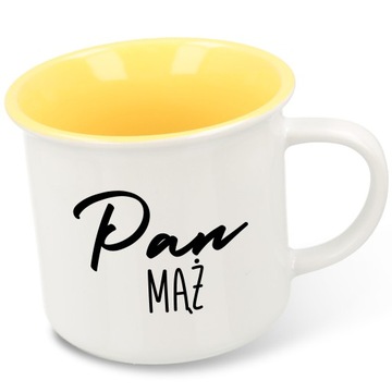 KUBEK RETRO Porcelanowy PAN MĄŻ Prezent Wzory