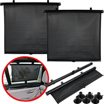 ROLETY PRZECIWSŁONECZNE ŻALUZJE SAMOCHODOWE 2X55 KOMPLET ROLET ZASŁONKI