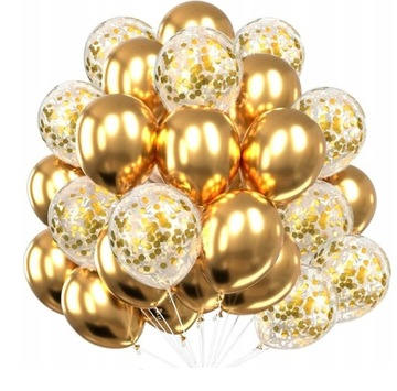 Balony Zestaw 30szt konfetti urodziny ŚLUB WESELE