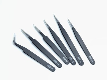 Zestaw pęset ESD metalowych pinceta pęsety 6 szt