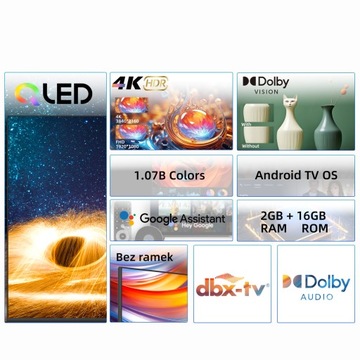 Телевизор QLED CHiQ с ОС Android U55QH7C 55 дюймов 4K HDR SMART