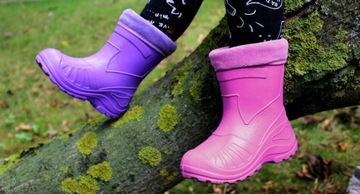 Детские резиновые сапоги, утепленные ЭВА, размер 29, желтые.