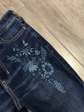 HOLLISTER Jeansy Rurki Hafty Wysoki Stan r W25 L32