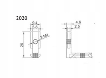 2020 Угловой разъем с v-образным пазом для 3D-принтера, кронштейн