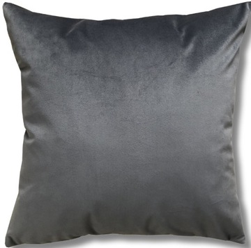 POSZEWKA WELUR VELVET CIEMNY SZARY 50X50 WELUROWA