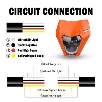 KTM EXC LAMP ENDURO EXC-F ОДОБРЕНИЕ ОБТЕКАТЕЛЬ ФАРА SUPERMOTO
