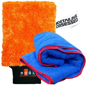 НАБОР ДЛЯ МОЙКИ МАШИНЫ перчатка из микрофибры + полотенце для сушки + шампунь