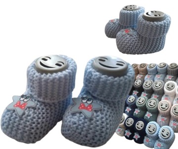 Wełniane skarpetki BUCIKI niemowlęce r 16-18 0-3M