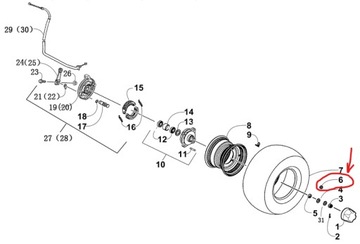 ГАЙКА СТУПИЦЫ КОЛЕСА Quad ATV Linhai M150cc OEM!