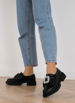 7995 МАТОВЫЕ ЧЕРНЫЕ МОКАСИНЫ С ЦЕПОЧКОЙ 39