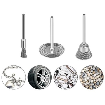 ZESTAW SZCZOTEK DRUCIANYCH INOX DO USUWANIA BURRS RUST 45 EL.