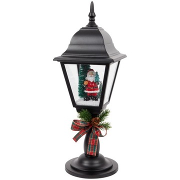 Mikołaj z choinką w podświetlanej latarni obrotowa lampa LED