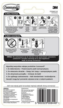 COMMAND 3M 9 прозрачных полосок 0,9 кг 17021CLR