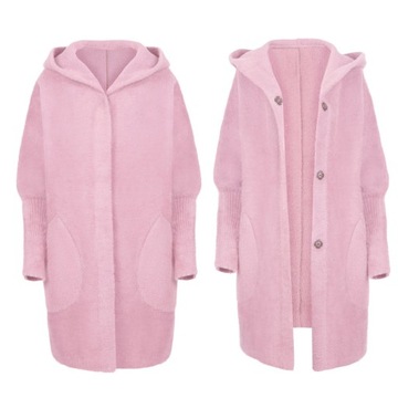 SWETER ALPAKA CIEPŁY MILUTKI WEŁNA OVERSIZE KAPTUR RÓŻNE KOLORY