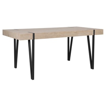 Stół do jadalni 150 x 90 cm jasne drewno z czarn