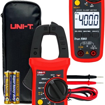 UT-203+ Токоизмерительные клещи AC/DC DC Мультиметр + БЕСПЛАТНАЯ КРЫШКА