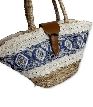 Duża torebka koszyk boho pleciona