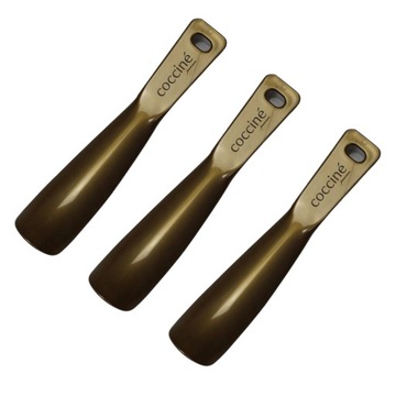 3x Coccine Łyżka Plastikowa 20cm Pomocnik do Obuwia Złota z Wygodną Rączką