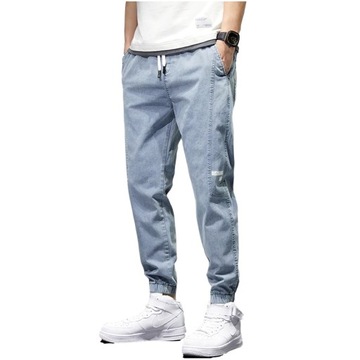 SPODNIE MĘSKIE JOGGERY BOJÓWKI JEANSOWE JEANS M