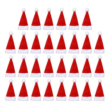 MINI CZAPKA ŚWIĄTECZNEGO MIKOŁAJA UCHWYT NA SZTUĆCE 30 SZT