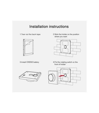 Настенная панель дистанционного управления ЧЕРНАЯ K1B для светодиодов MONO/CCT с ручкой MIBOXER