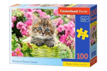 PUZZLE 100 KITTENS IN FLOWER GARDEN CASTOR