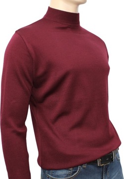 SWETER MĘSKI PÓŁGOLF Kolor Bordo Roz 4XL