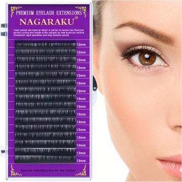 Rzęsy Nagaraku Mink D 0,07 12 mm 16 pasków czarne
