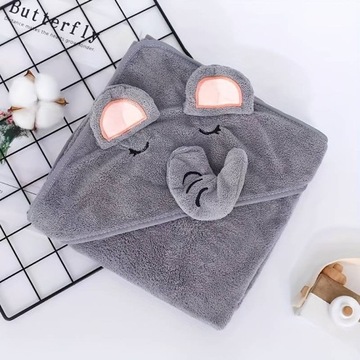 ПОЛОТЕНЦЕ С КАПЮШОНОМ 80х80 ПОНЧО ДЛЯ КУПАНИЯ ДЕТСКОЕ