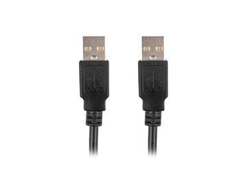 Кабель LANBERG USB-A M/M 2.0, 1,8 м, черный