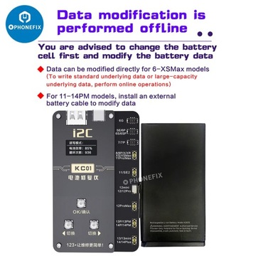 Программатор для ремонта аккумулятора i2C для iPhone X-14 Pro Max, ошибка аккумулятора
