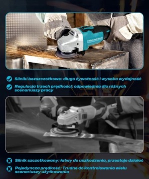 АККУМУЛЯТОРНАЯ МОЩНАЯ Угловая шлифовальная машина 125MM 1000W RILBSTIX