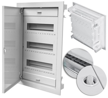Rozdzielnica modułowa 3x12 PODTYNKOWA metalowe drzwi IP40 N+PE PAWBOL