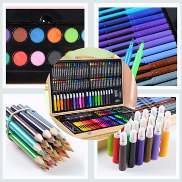 ХУДОЖЕСТВЕННЫЙ НАБОР ДЛЯ РАСКРАСКИ 180 ШТ + ЧЕМОДАН