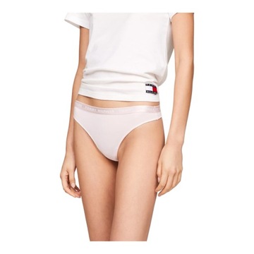 TOMMY HILFIGER STRINGI DAMSKIE MAJTKI THONG 3P GRAFITOWE/BEŻOWE/RÓŻOWE r.L