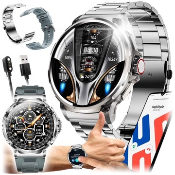 ZEGAREK MĘSKI SMARTWATCH WODOODPORNY ROZMOWY KROKI EKG DUŻA BATERIA 700 mAh